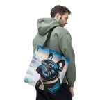 French Bulldog Winter Tote Bag — Snowy Pup All-Over Print Tote
