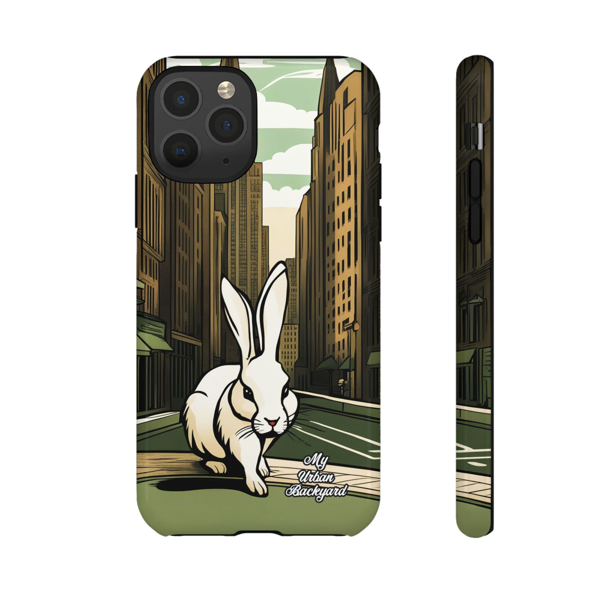 White Rabbit on a City Street, Cell Phone Case - Apple, Samsung, Google Pixel