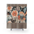 Muted Wildflower Bouquet, Shower Curtain, Taupe accent color - 71" x 74"