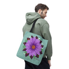 Purple Flower Tote Bag with Cotton Handles For Everyday Use, 3 Sizes