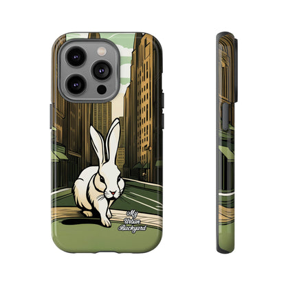 White Rabbit on a City Street, Cell Phone Case - Apple, Samsung, or Google Pixel