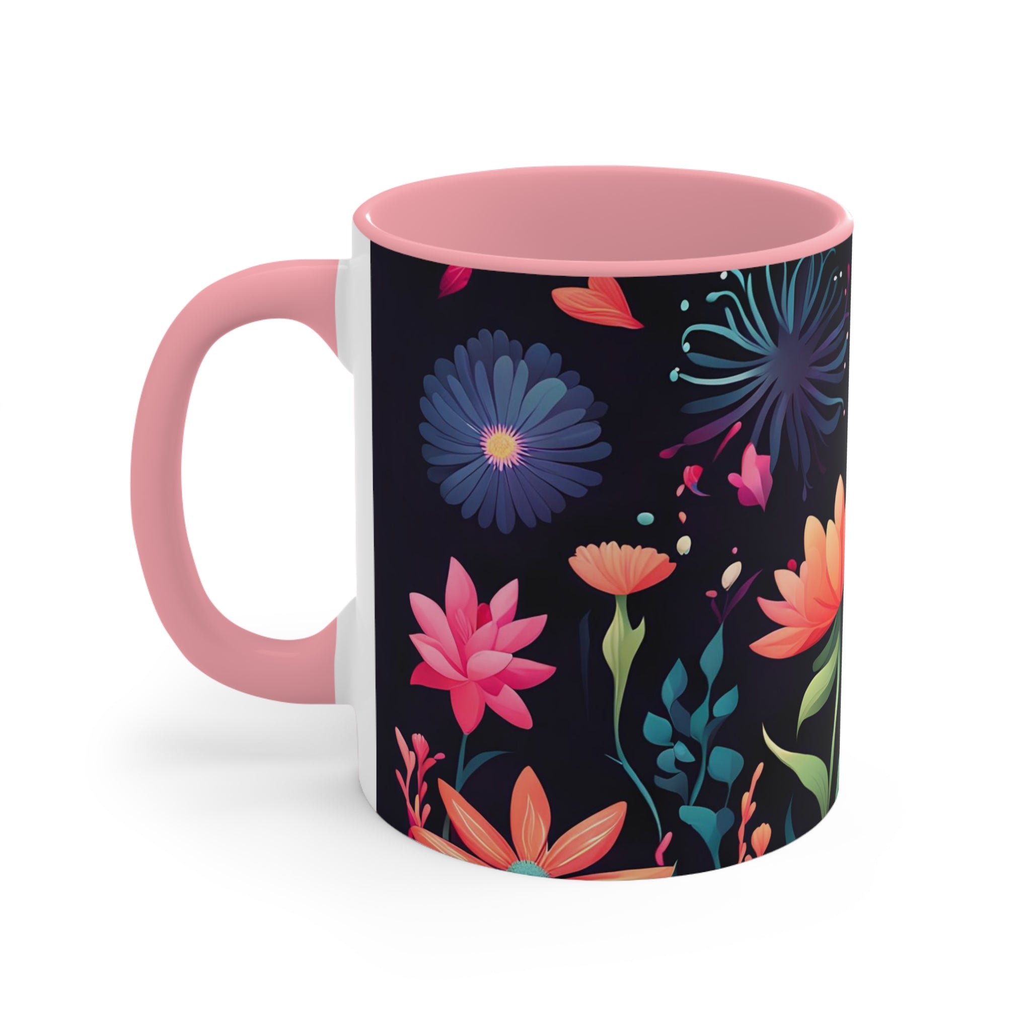 Colorful Flowers, Ceramic Coffee Mug