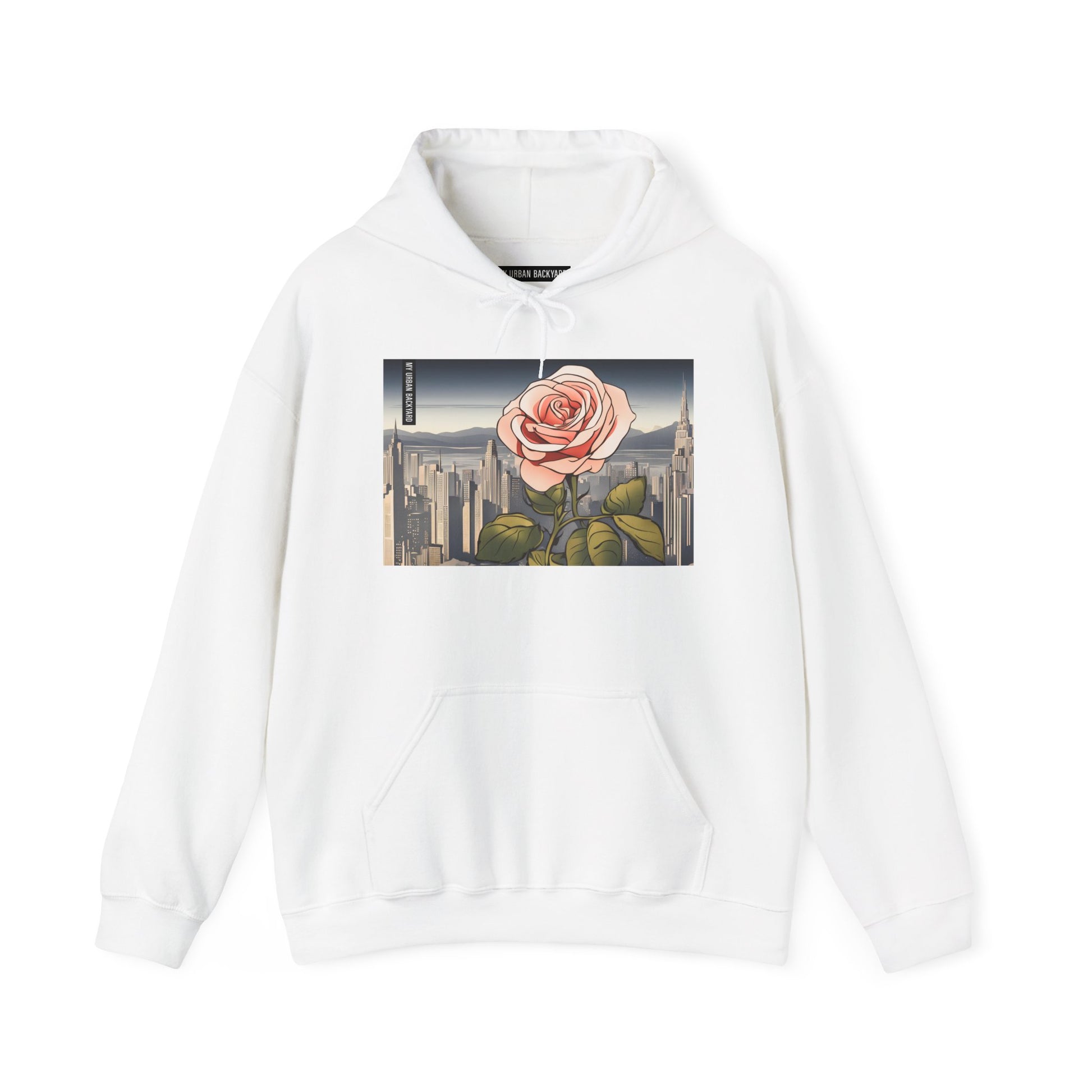 City Rose Unisex Hoodie - Cozy Gift for Plant Lovers, Floral Sweatshirt for Spring, Comfortable Everyday Wear, Birthday Present