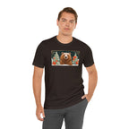 Art Deco Holiday Bear, Soft 100% Jersey Cotton T-Shirt, Unisex, Short Sleeve, Retail Fit
