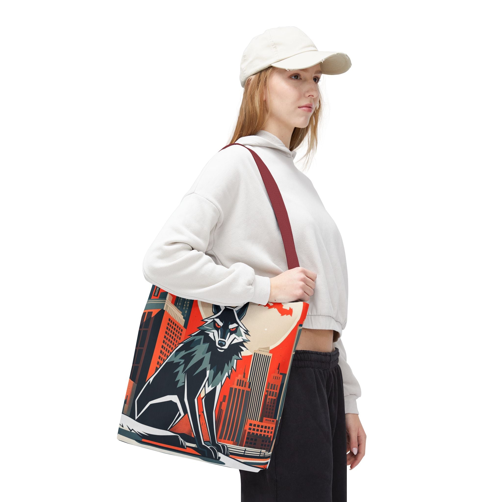 City Wolf Tote Bag, Tote with Cotton Handles For Everyday Use, 3 Sizes