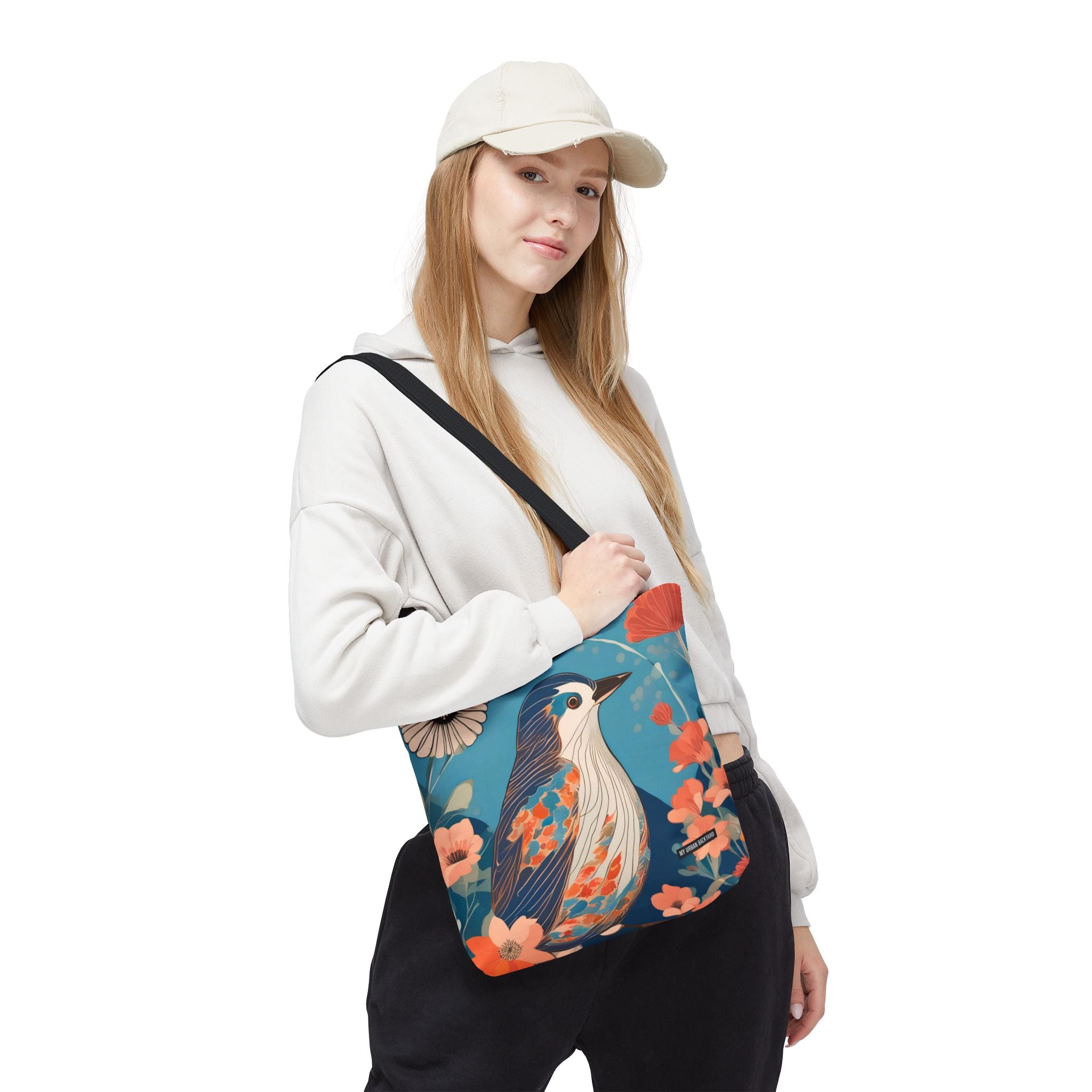 Colorful Bird, Everyday Tote Bag w Cotton Handles