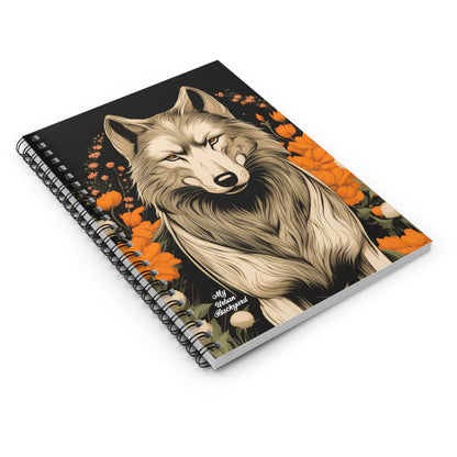 Wolf with Flowers, Spiral Notebook Journal - Write in Style