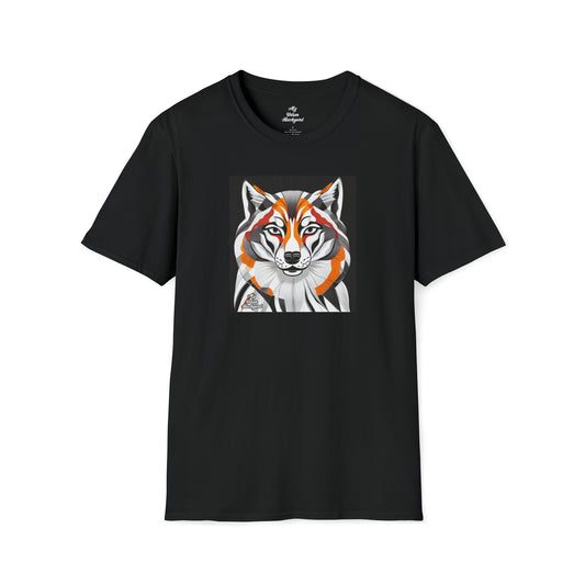 Art Deco Coyote, Soft 100% Cotton T-Shirt, Unisex, Short Sleeve, Classic Fit