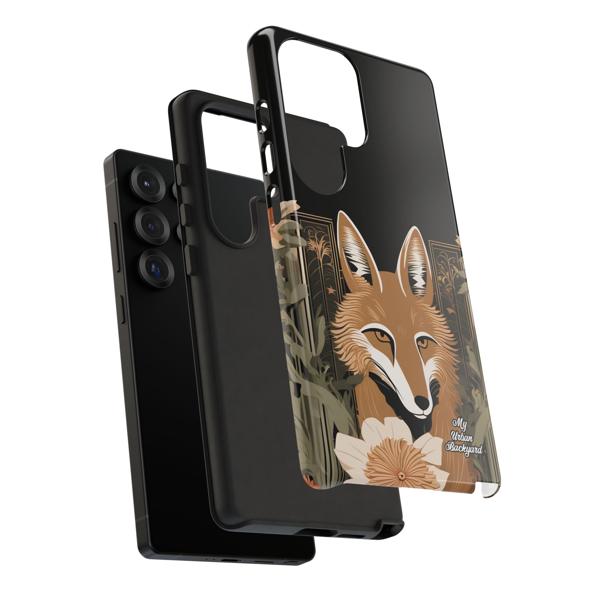 Art Deco Coyote with Flower, Cell Phone Case - Apple, Samsung, Google Pixel