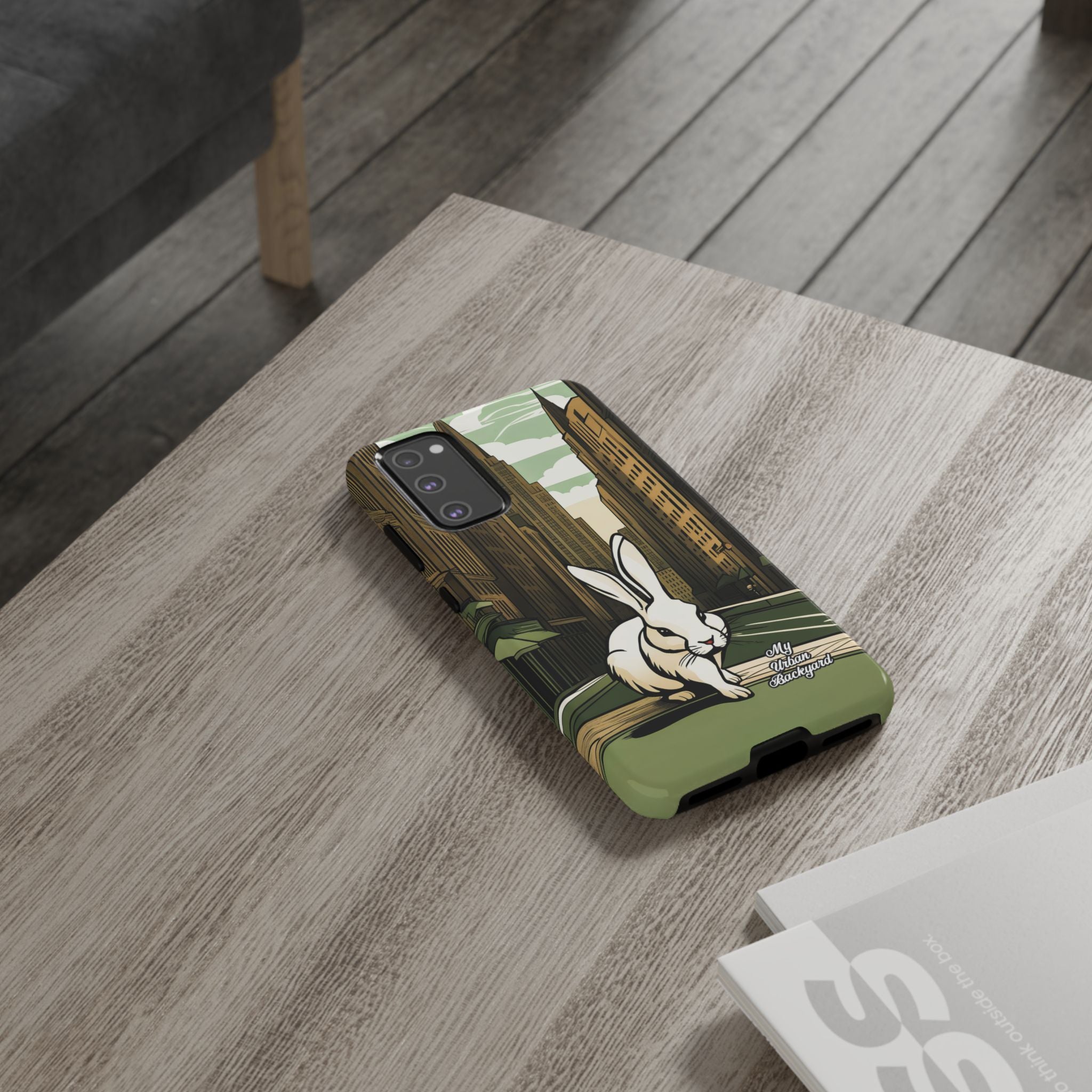 White Rabbit on a City Street, Cell Phone Case - Apple, Samsung, Google Pixel