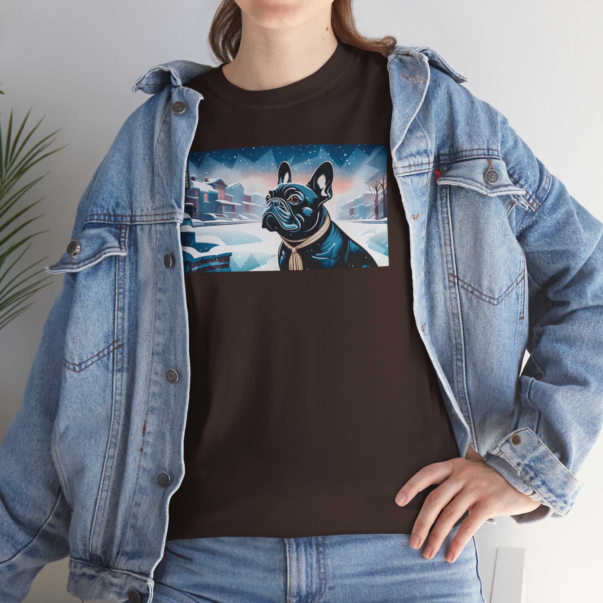 French Bulldog, Winter Graphic Tee, Unisex T-Shirt, Nature Lover Gift, Animal Art Top, Casual Wear