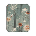 Winter Wildflowers, Outdoor Picnic Blanket with Soft Fleece Top, Water-Resistant Bottom, 51" × 61"