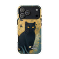 Phone case with a black cat design 