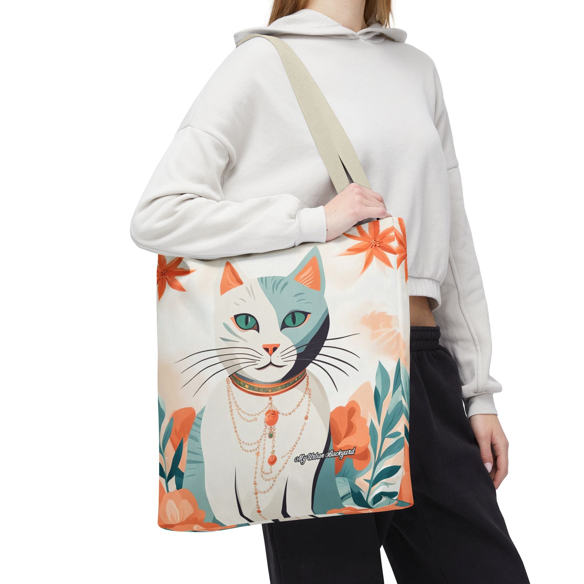 Whiskers, Cat Tote Bag with Cotton Handles For Everyday Use, 3 Sizes