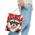Ziggy Starspaws, Raccoon Tote Bag with Cotton Handles For Everyday Use, 3 Sizes