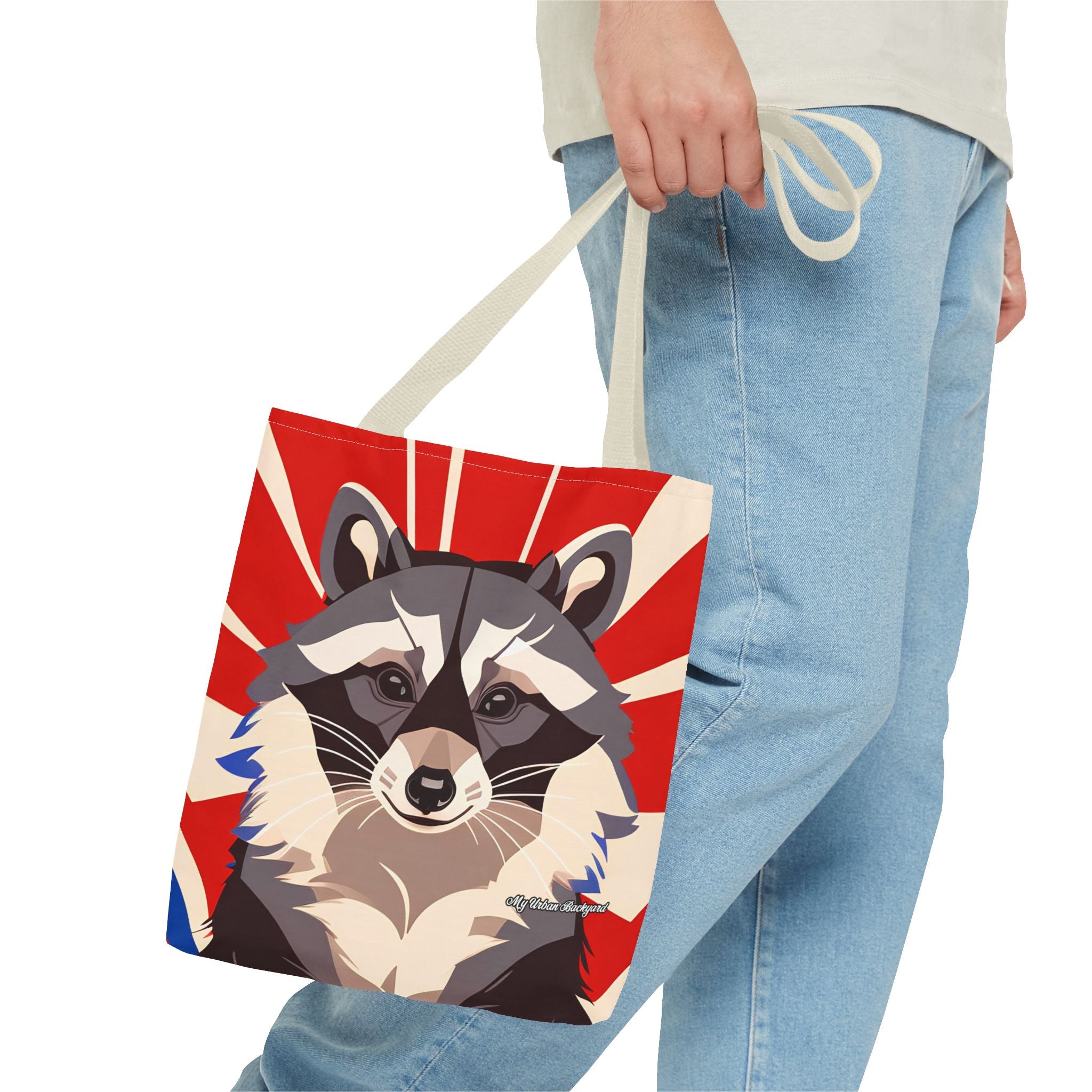 Ziggy Starspaws, Raccoon Tote Bag with Cotton Handles For Everyday Use, 3 Sizes