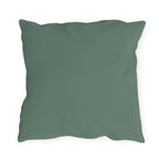 Blanca Purrington, Slate Green accent color, Cat Throw Pillow