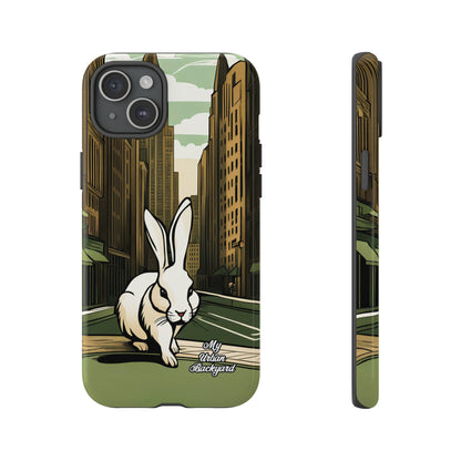 White Rabbit on a City Street, Cell Phone Case - Apple, Samsung, or Google Pixel