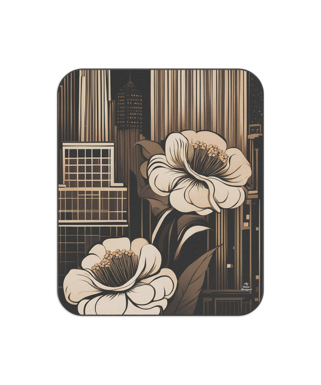 City Flowers, Outdoor Picnic Blanket with Soft Fleece Top, Water-Resistant Bottom, 51" × 61"