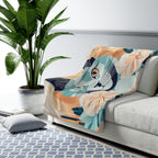 Leo Bluemane, Cozy Cat Floral Sherpa Fleece Blanket