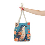 Colorful Bird, Everyday Tote Bag w Cotton Handles