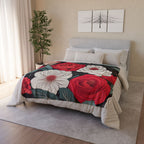 Floral Sherpa Fleece Blanket - Cozy Floral Throw for Home Decor