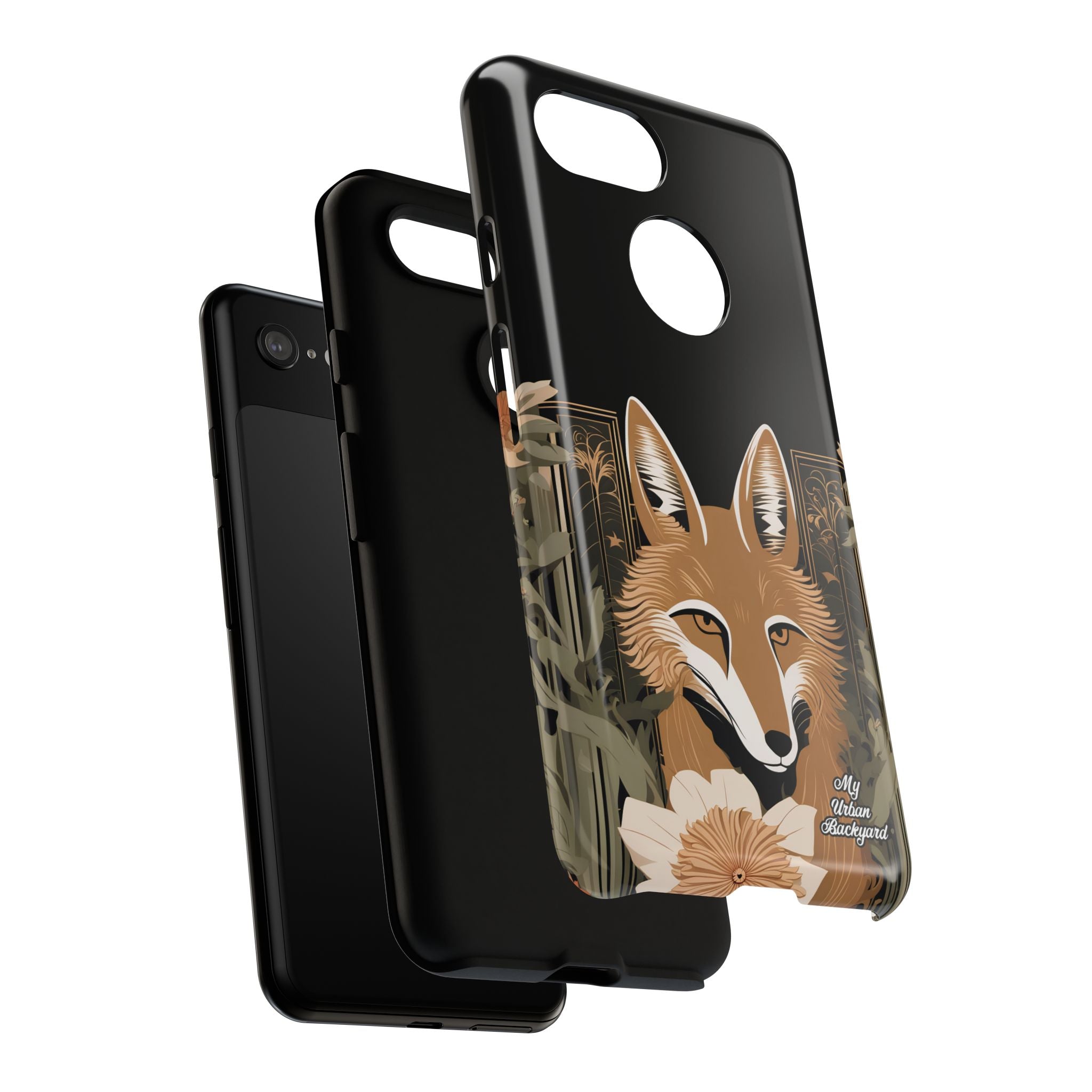 Art Deco Coyote with Flower, Cell Phone Case - Apple, Samsung, Google Pixel