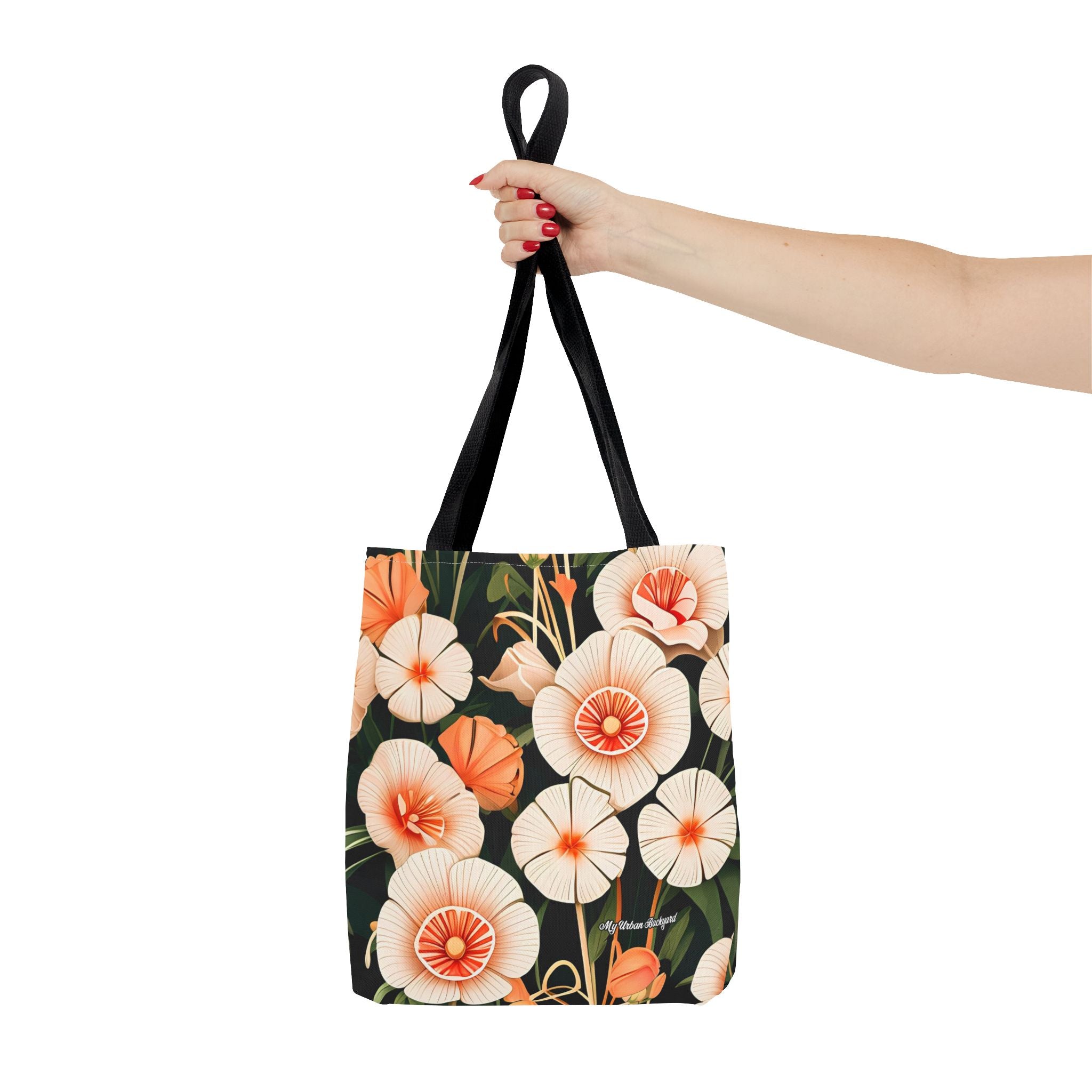 Art Deco Flowers Tote Bag with Cotton Handles For Everyday Use, 3 Sizes