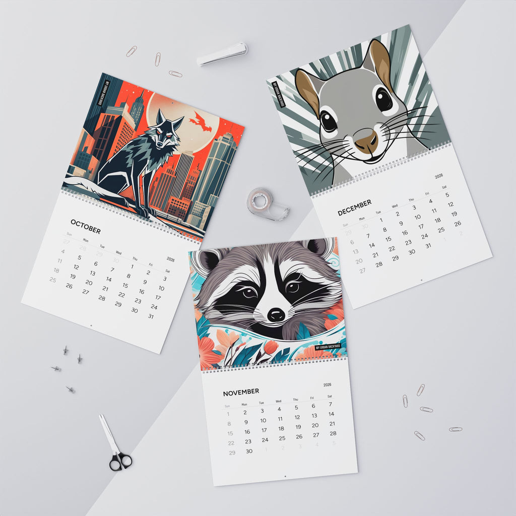 2026 My Urban Backyard Wall Calendar - Monthly Planner for Nature Lovers and Art Enthusiasts