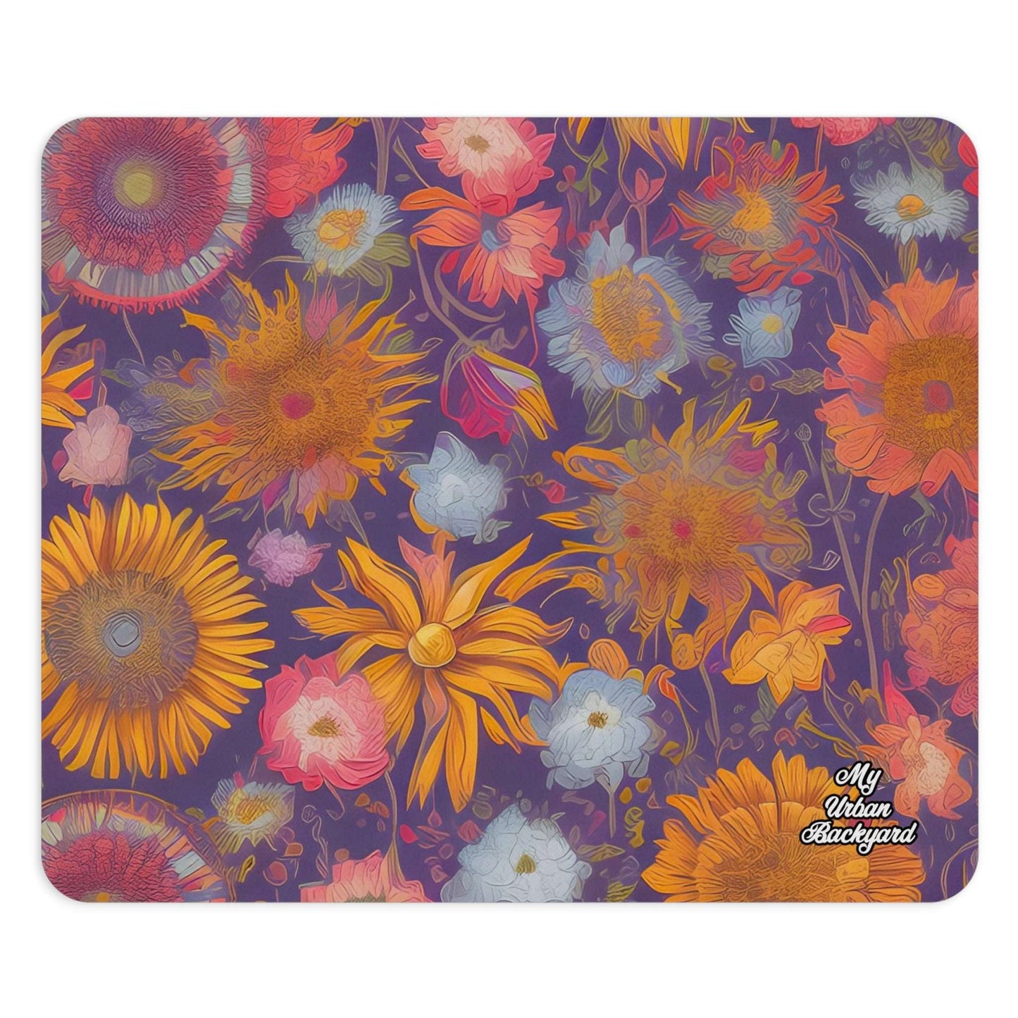 Computer Mouse Pad, Non-slip rubber bottom, Abstract Flowers