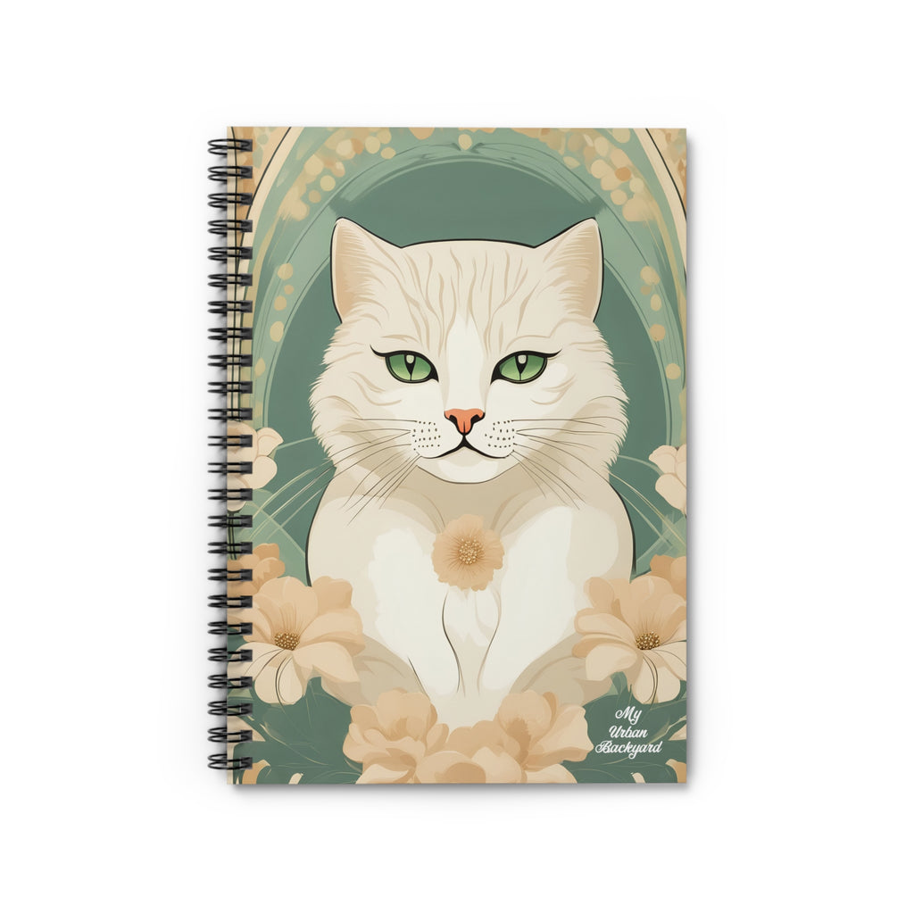 Blanca Purrington, Cat Spiral Notebook Writing Journal - 118 Ruled Pages