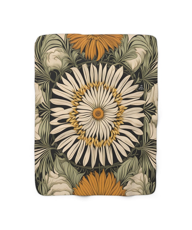 Large Wildflower, Sherpa Fleece Blanket for Cozy Warmth, 50"x60"