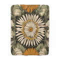 Large Wildflower, Sherpa Fleece Blanket for Cozy Warmth, 50"x60"