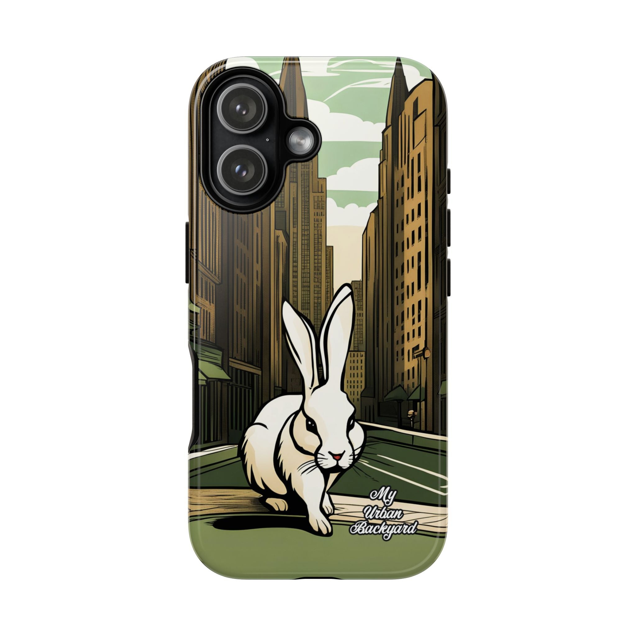 White Rabbit on a City Street, Cell Phone Case - Apple, Samsung, Google Pixel