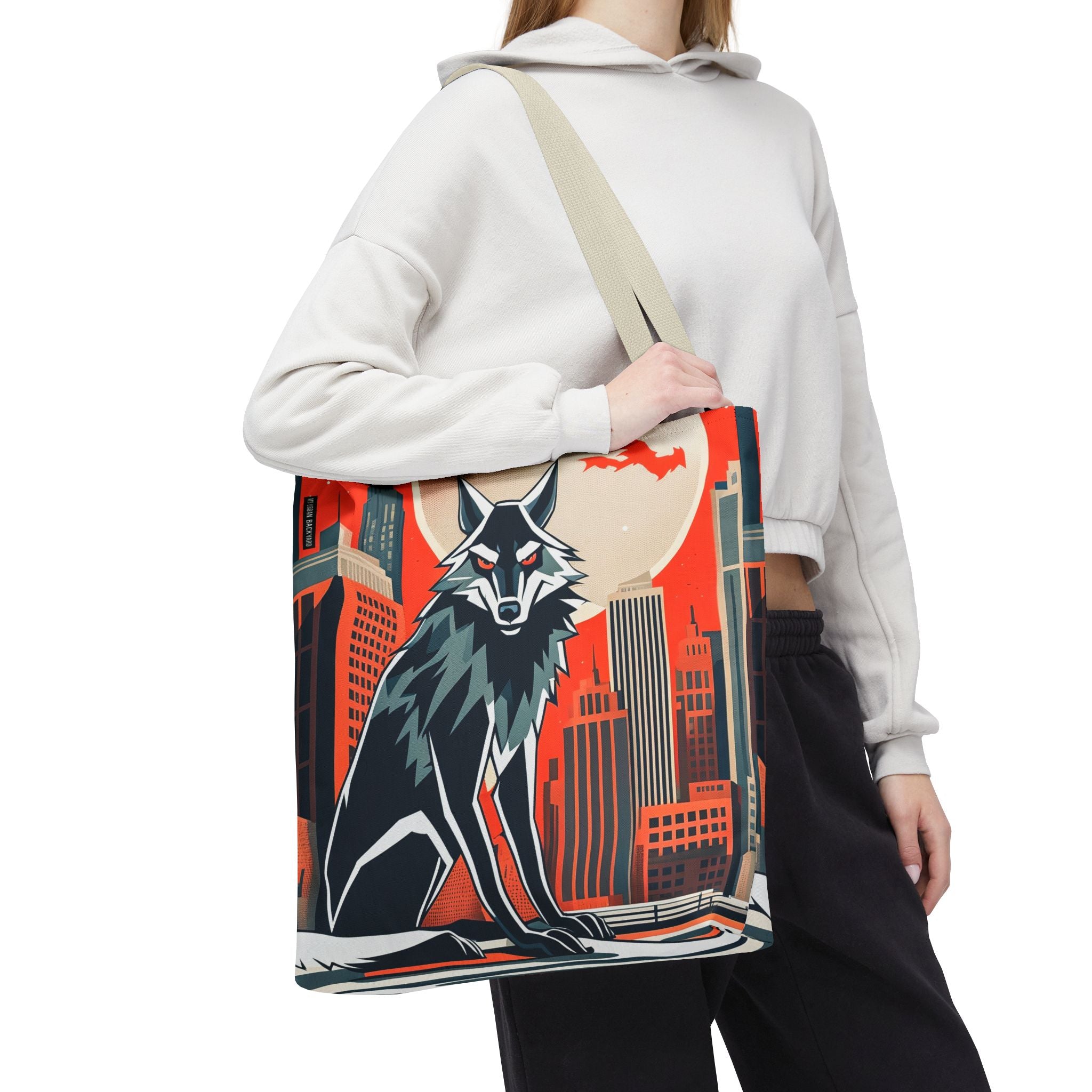 City Wolf Tote Bag, Tote with Cotton Handles For Everyday Use, 3 Sizes