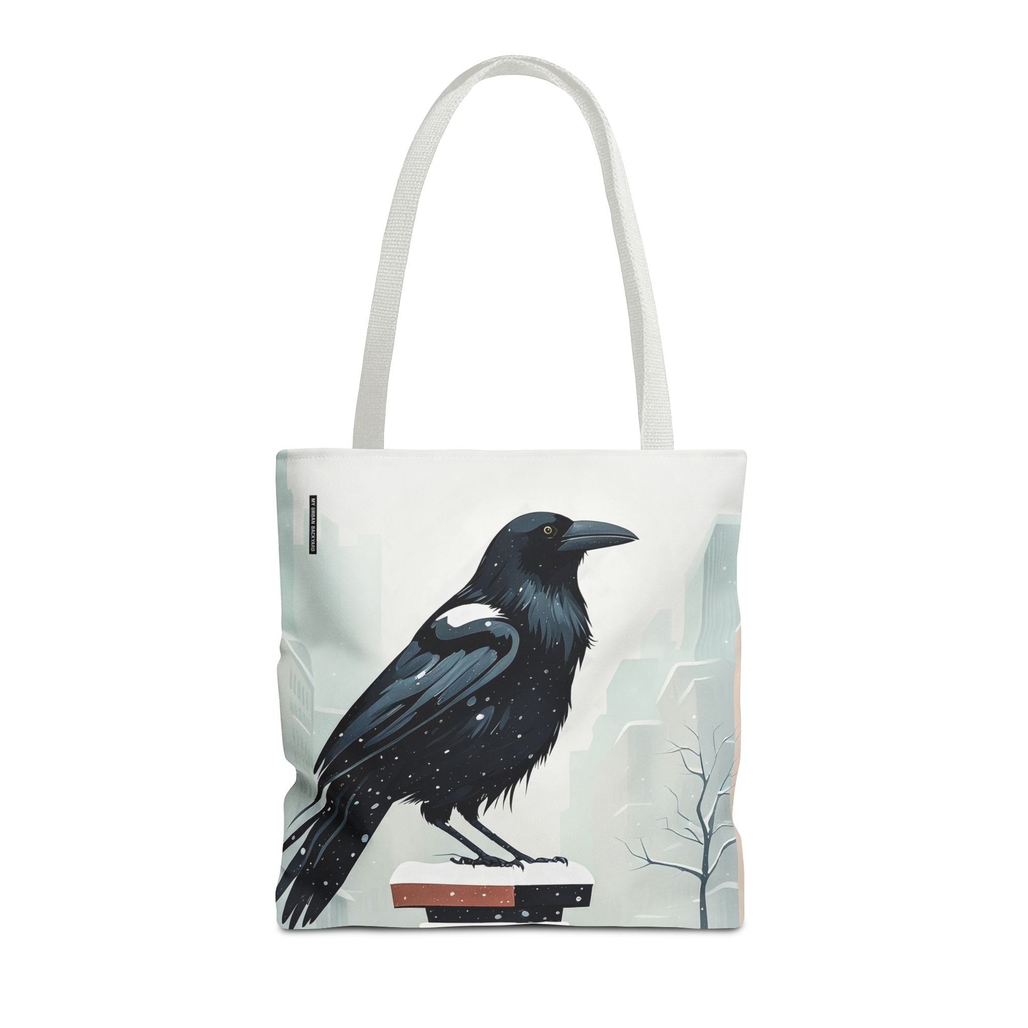 Winter Crow Tote Bag with Cotton Handles For Everyday Use, 3 Sizes