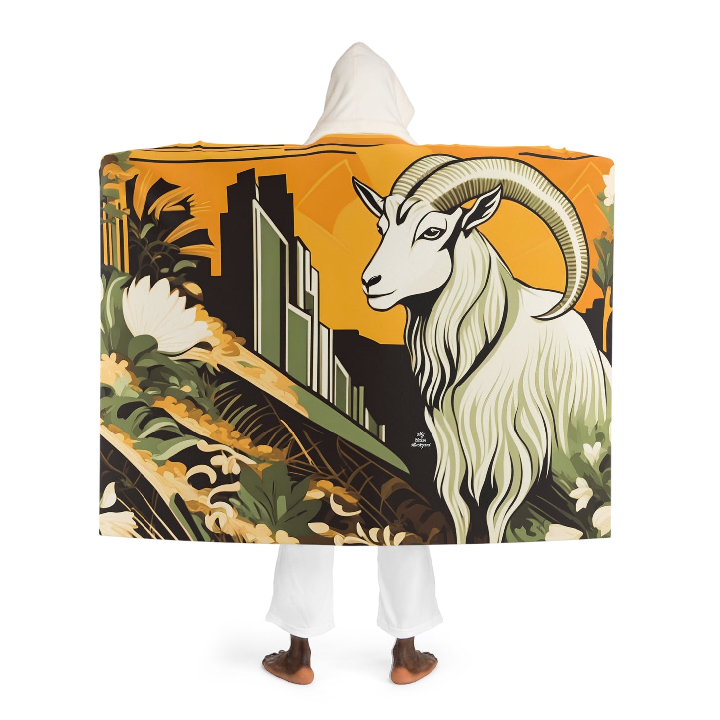 Urban Goat, Cozy Hooded Sherpa Fleece Blanket