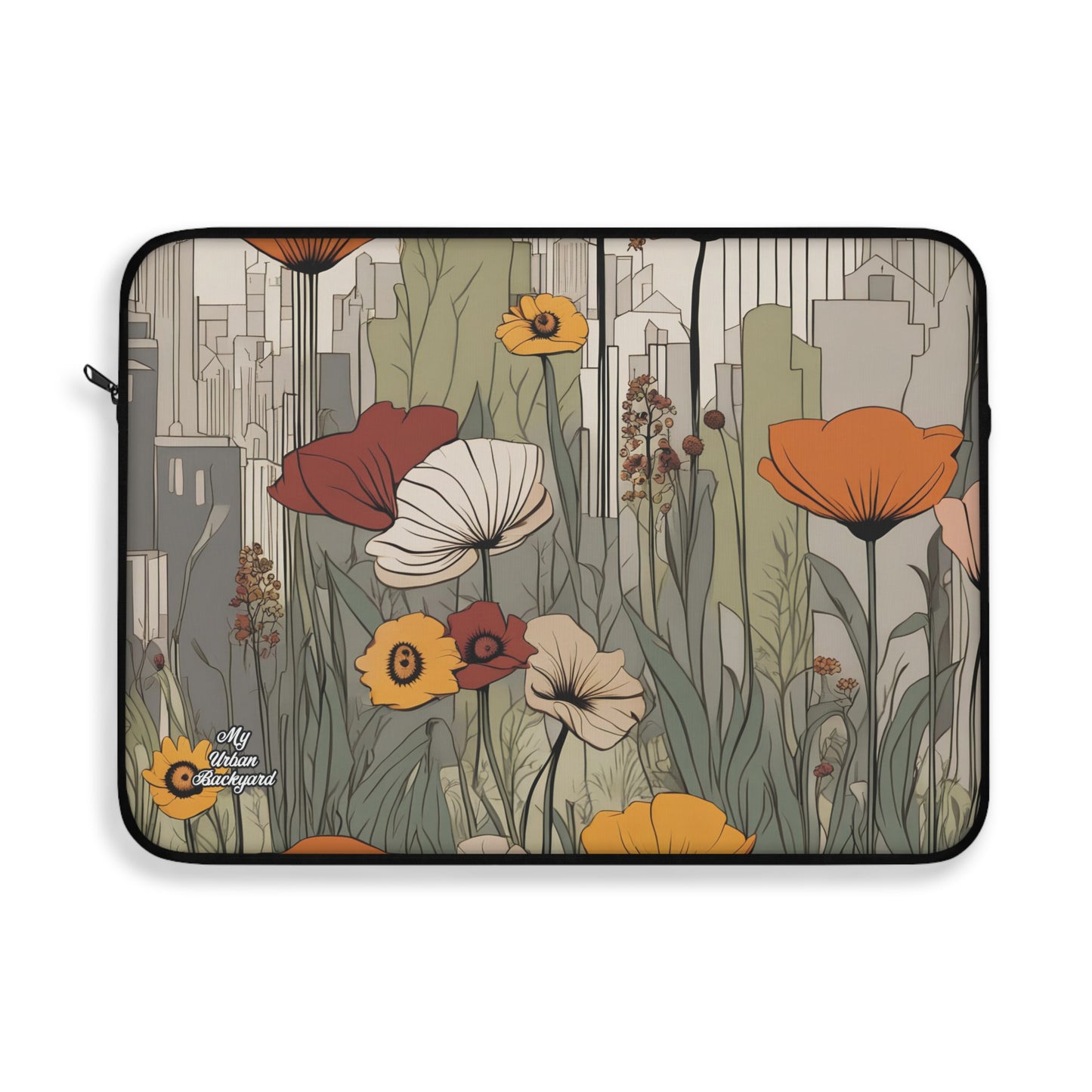 Urban Flowers, Laptop Carrying Case, Top Loading Sleeve for School or Work