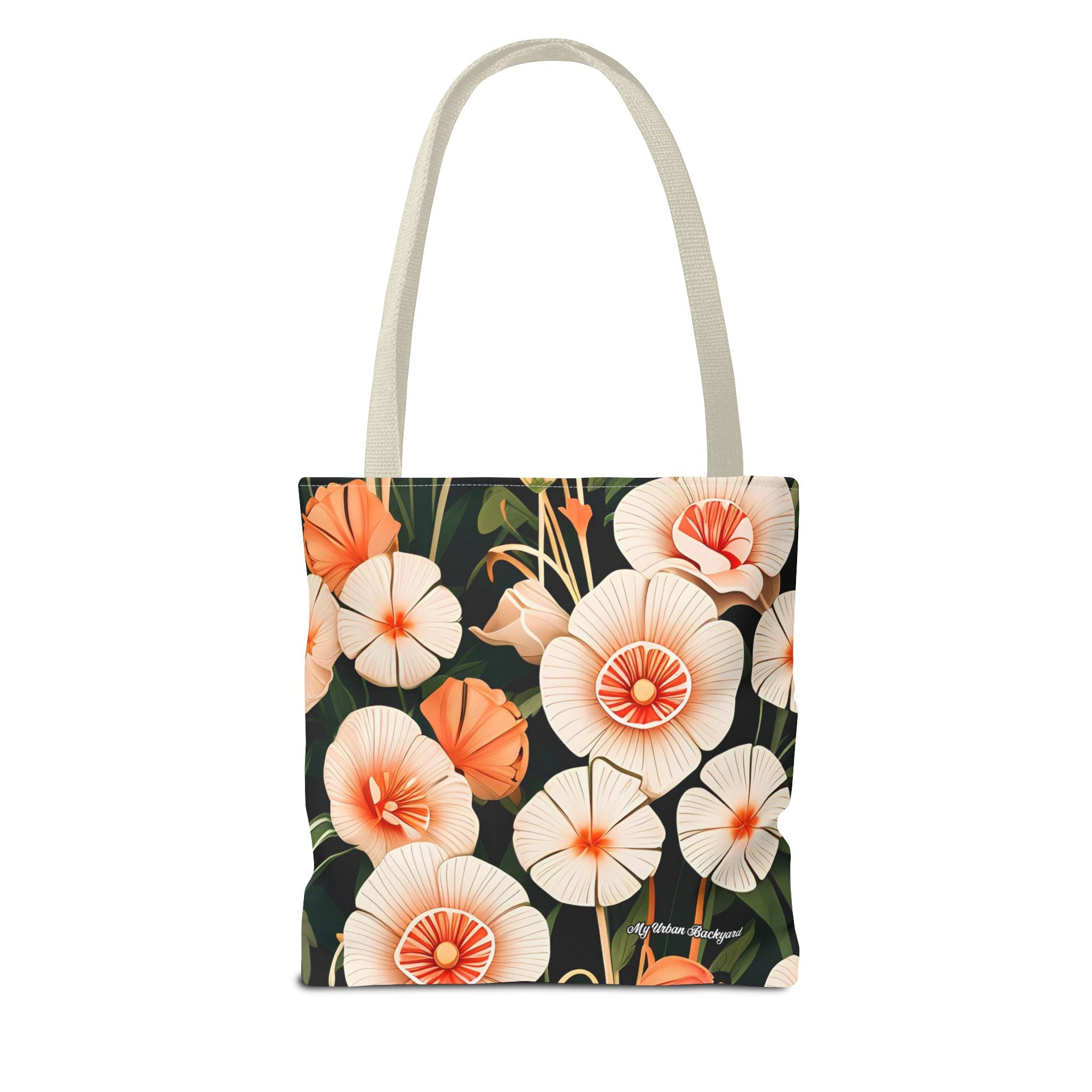 Art Deco Flowers Tote Bag with Cotton Handles For Everyday Use, 3 Sizes