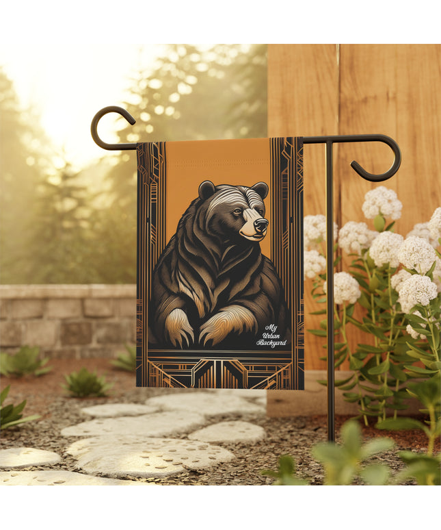 Theo Grizzlyson, Bear Garden Flag for Yard, Patio, Porch, or Work, Bear Design – 12"x18", Flag only