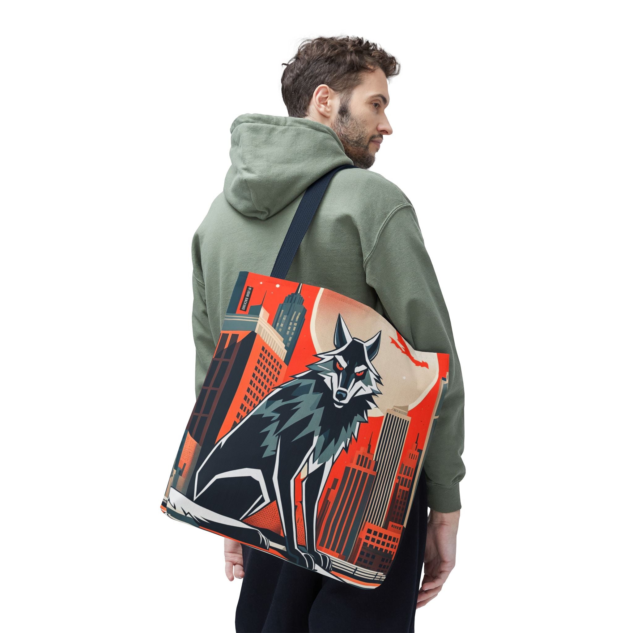 City Wolf Tote Bag, Tote with Cotton Handles For Everyday Use, 3 Sizes