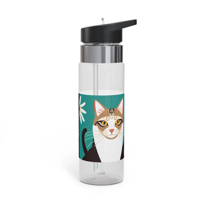 Two Cats with Flowers, 20oz Sport Water Bottle, BPA-Free, Tritan™ plastic