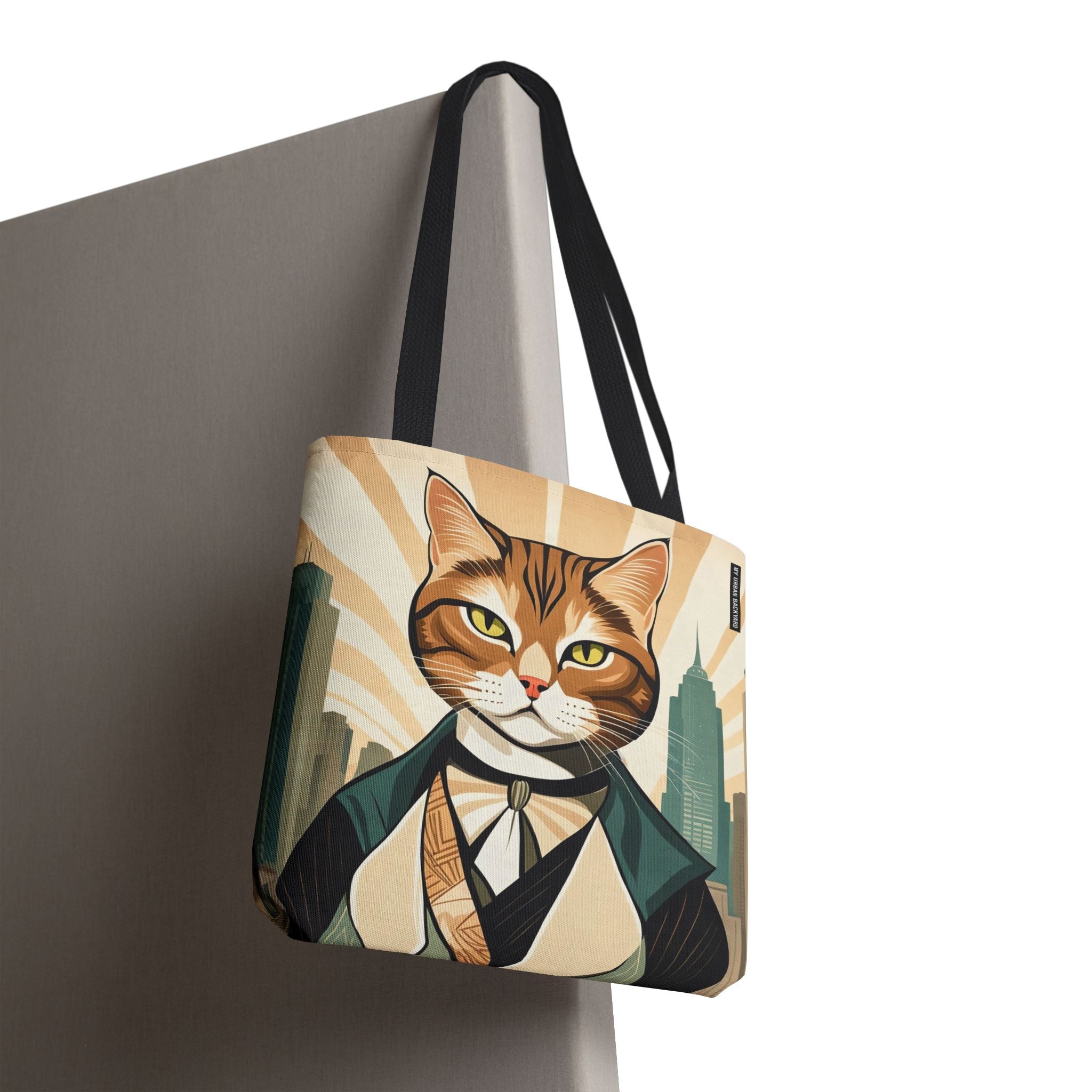 Dapper Art Deco Tabby Cat Tote Bag