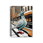Pigeon on a City Street, Spiral Notebook Writing Journal - 118 Ruled Pages
