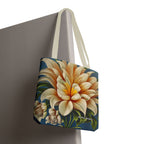 Large White Flower Tote Bag with Cotton Handles For Everyday Use, 3 Sizes
