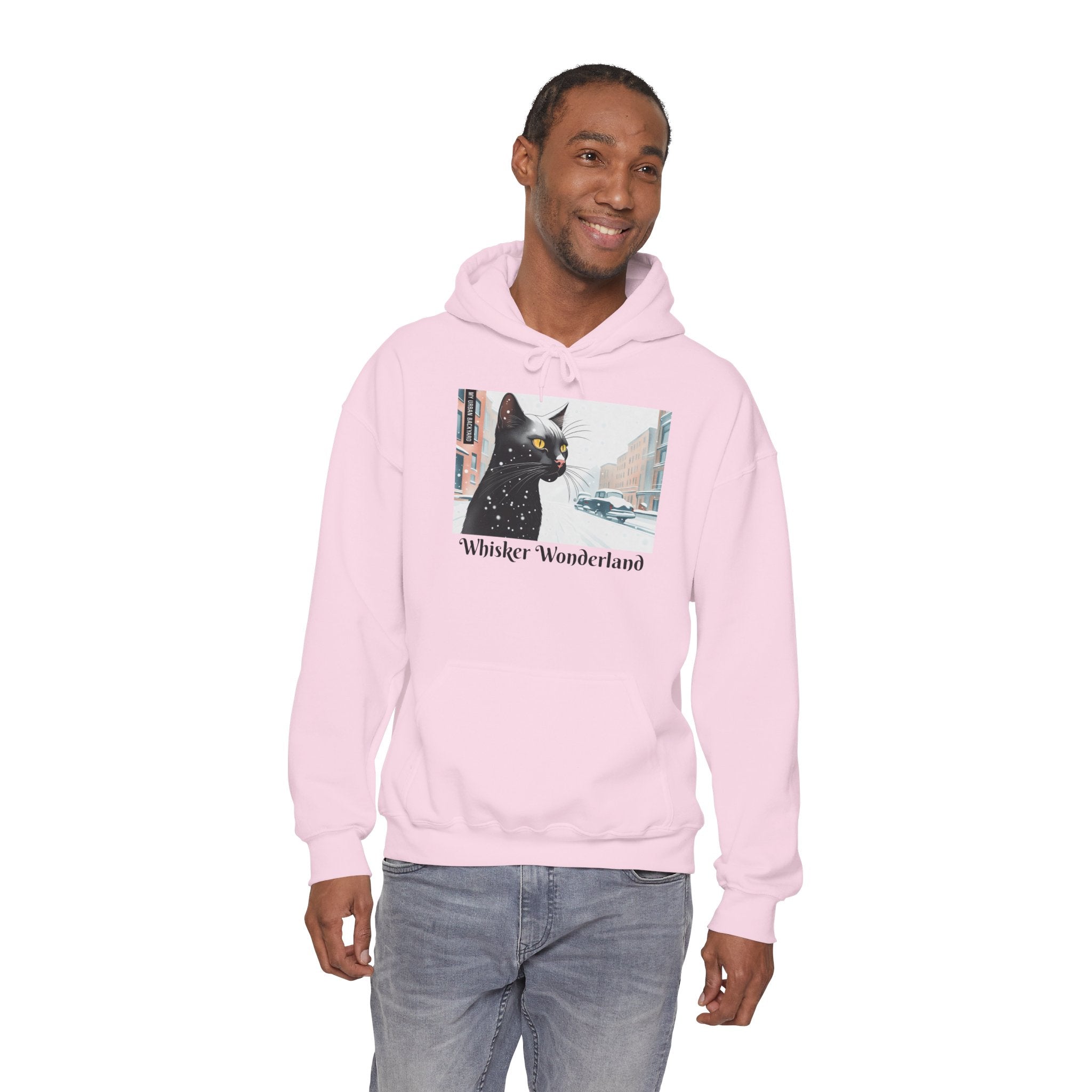 Whisker Wonderland, Cat Unisex Hoodie w Front Pocket