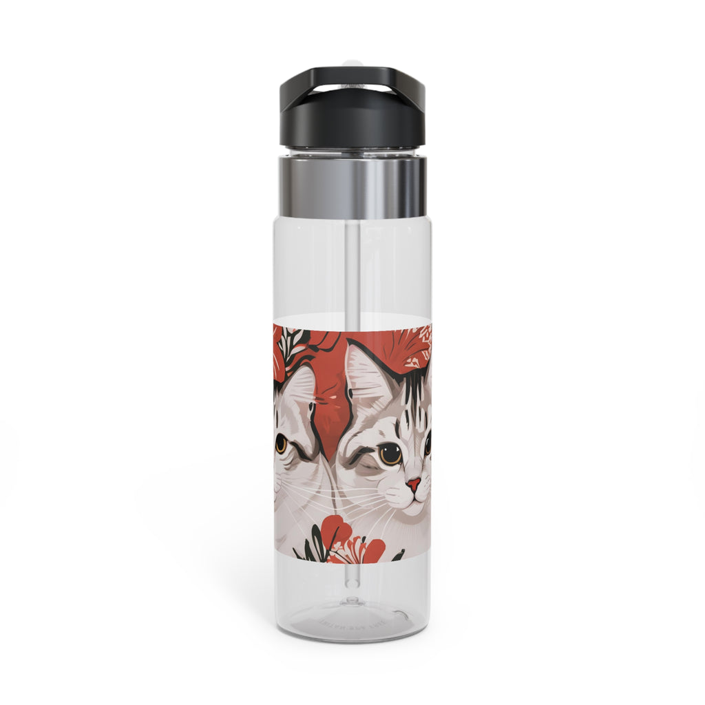 Tess & Jess Clawfield, Cat 20oz Sport Water Bottle, BPA-Free, Tritan™ plastic