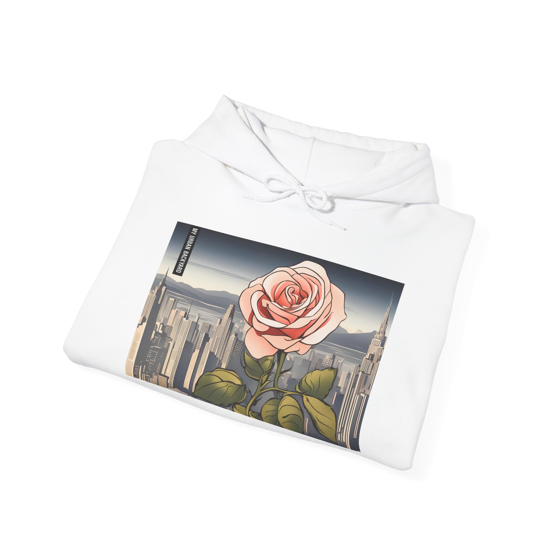 City Rose Unisex Hoodie - Cozy Gift for Plant Lovers, Floral Sweatshirt for Spring, Comfortable Everyday Wear, Birthday Present