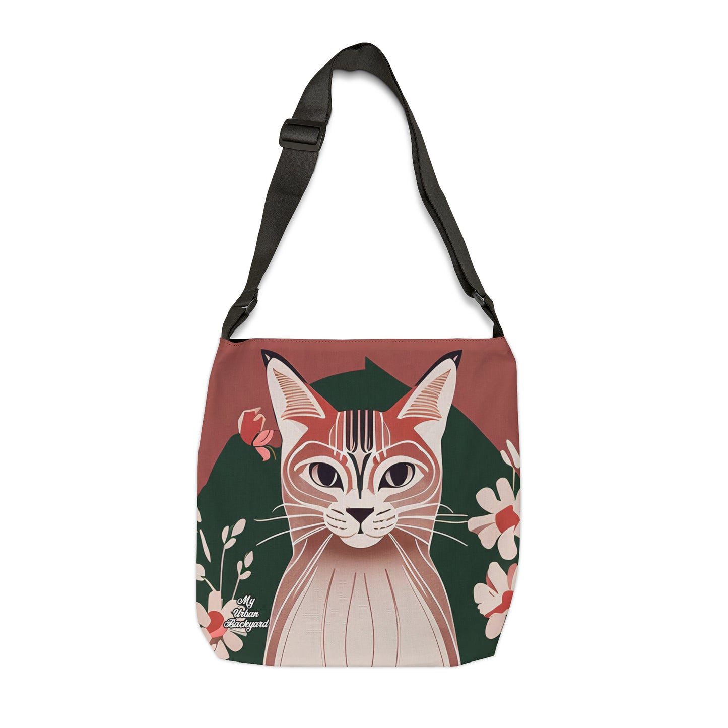 Art Deco Tabby, Tote Bag with Adjustable Strap - Trendy and Versatile