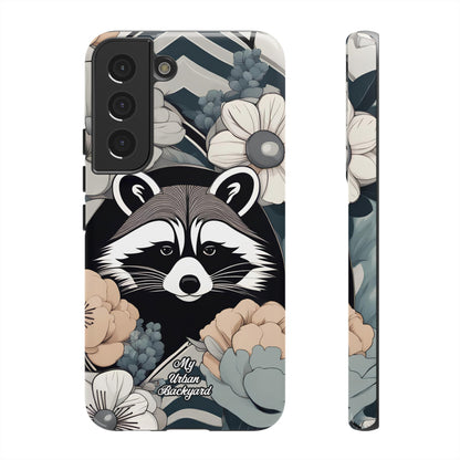 Art Deco Raccoon with Flowers, Cell Phone Case - Apple, Samsung, or Google Pixel